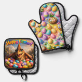 Ensemble De Gant De Cuisine Et De Manique Oven Mitt and Pot Holders (Recto/Verso)