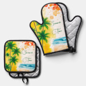 Ensemble De Gant De Cuisine Et De Manique Oven Mitt and Pot Holders (Recto/Verso)