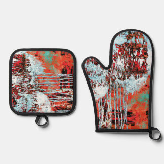 Ensemble De Gant De Cuisine Et De Manique Oven Mitt & Pot Holders – Corrosion Pulse