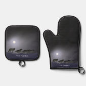 Ensemble De Gant De Cuisine Et De Manique Pack Wolf - Nuit brillante (Recto)