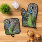 Ensemble De Gant De Cuisine Et De Manique Pacock (De haut en bas)