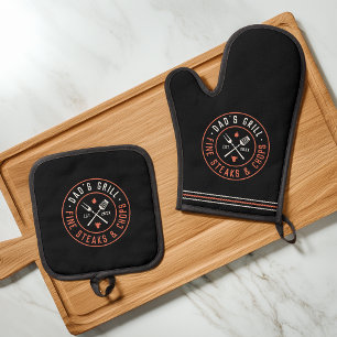 Ensemble De Gant De Cuisine Et De Manique Papa's Grill Année personnalisée Fondée
