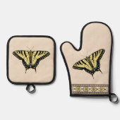 Ensemble De Gant De Cuisine Et De Manique Papillon Southwest Yellow Swallowtail (Recto)