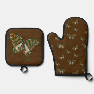 Ensemble De Gant De Cuisine Et De Manique Papillon Swallowtail Aborigène