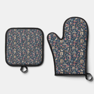 Ensemble De Gant De Cuisine Et De Manique Paris Dark Icons Chic Design