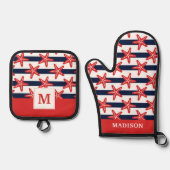 Ensemble De Gant De Cuisine Et De Manique Patterns de Stars And Stripes (Recto)