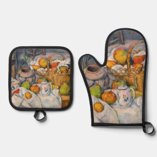 Ensemble De Gant De Cuisine Et De Manique Paul Cezanne - La vie morte avec panier