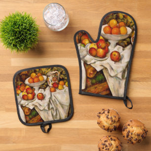 Ensemble De Gant De Cuisine Et De Manique Paul Cezanne Pommes Oranges Impressionnisme