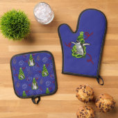 Ensemble De Gant De Cuisine Et De Manique Penguin Christmas (De haut en bas)