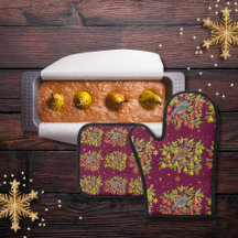 Perdrix, poiriers et flocons de neige bordeaux