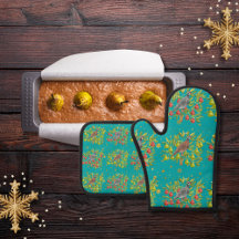 Perdrix, poiriers et flocons de neige turquoise