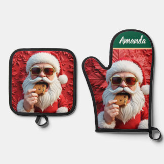 Ensemble De Gant De Cuisine Et De Manique Père Noël cool