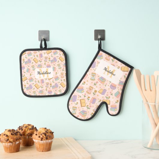 Ensemble De Gant De Cuisine Et De Manique Personalized Pastel Pink Kitchen Magic (In situ (suspendu))