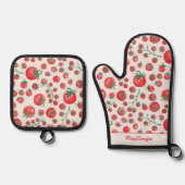 Ensemble De Gant De Cuisine Et De Manique Personalized Watercolor Tomato Pattern (Recto)