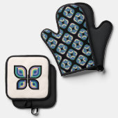 Ensemble De Gant De Cuisine Et De Manique Petal Prism (Fusion) (Recto/Verso)