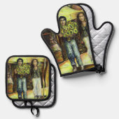 Ensemble De Gant De Cuisine Et De Manique Phase de ChapeI Sixtine d'un ChaIIenge (Recto/Verso)