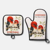 Ensemble De Gant De Cuisine Et De Manique Pic à tête rouge (Recto)