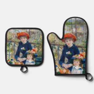 Ensemble De Gant De Cuisine Et De Manique Pierre-Auguste Renoir - Deux sœurs sur la Terrasse