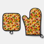 Ensemble De Gant De Cuisine Et De Manique Pizzas (Recto)