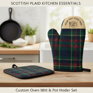 Ensemble De Gant De Cuisine Et De Manique Plaid Écossais Personnalisé pour Cuisine de Style 