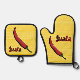 Ensemble De Gant De Cuisine Et De Manique Poivre Jwala Chili