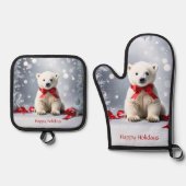 Ensemble De Gant De Cuisine Et De Manique Polar Bear Christmas (Recto)
