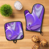 Ensemble De Gant De Cuisine Et De Manique Purple Rainbow Dreams (De haut en bas)