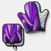 Ensemble De Gant De Cuisine Et De Manique Purple Rainbow Dreams (Recto/Verso)