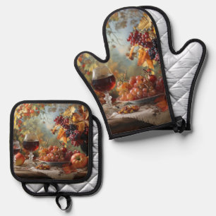 Ensemble De Gant De Cuisine Et De Manique Récolte d'automne