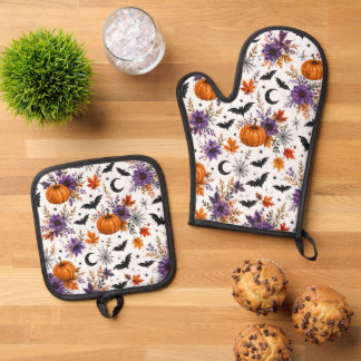 Ensemble De Gant De Cuisine Et De Manique Récolte d'Halloween