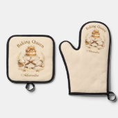 Ensemble De Gant De Cuisine Et De Manique Reine de la Pâtisserie sur Mesure (Recto)