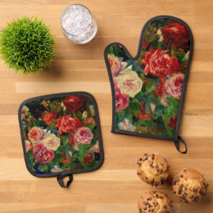 Ensemble De Gant De Cuisine Et De Manique Renoir - Rose