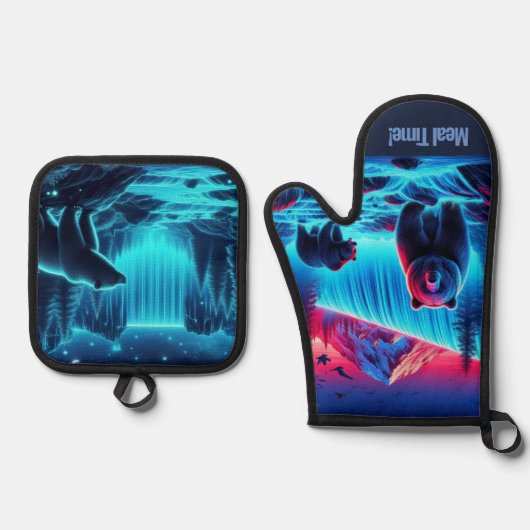 Ensemble De Gant De Cuisine Et De Manique Repas ! (Recto)