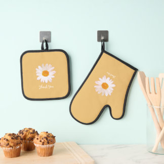 Ensemble De Gant De Cuisine Et De Manique Rêve de Fleur de Marguerite – Remerciement Botaniq