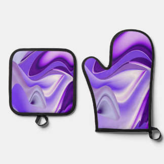 Ensemble De Gant De Cuisine Et De Manique Rêves d'arc-en-ciel violet