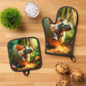 Ensemble De Gant De Cuisine Et De Manique Rhino (De haut en bas)