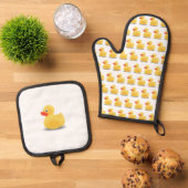 Ensemble De Gant De Cuisine Et De Manique Rubber Ducky (De haut en bas)