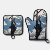 Ensemble De Gant De Cuisine Et De Manique Rusty le Lineman (Recto)