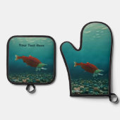 Ensemble De Gant De Cuisine Et De Manique Saumon Sockeye (Recto)