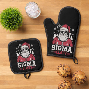 Ensemble De Gant De Cuisine Et De Manique Sigma Claus Cool Père Noël Rizz Rizzler Memes de N