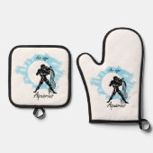 Ensemble De Gant De Cuisine Et De Manique Signe zodiaque - Aquarius (Recto)