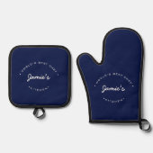 Ensemble De Gant De Cuisine Et De Manique Simple Navy Blue World’s Best Chef Personalized (Recto)