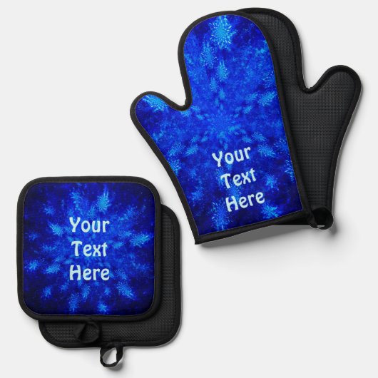 Ensemble De Gant De Cuisine Et De Manique Snowburst (Recto/Verso)