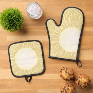 Ensemble De Gant De Cuisine Et De Manique Soleil d'été