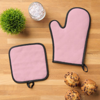 Ensemble De Gant De Cuisine Et De Manique Solid Soft Blush Pink Oven Mitt Set