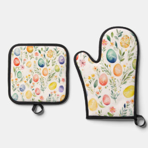 Ensemble De Gant De Cuisine Et De Manique Souhaiter Pâques