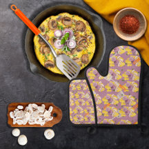 Spatules et oeufs brouillés violet
