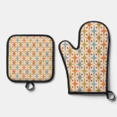 Ensemble De Gant De Cuisine Et De Manique Starburst Pattern (Recto)
