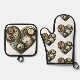 Ensemble De Gant De Cuisine Et De Manique Steampunk