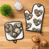 Ensemble De Gant De Cuisine Et De Manique Steampunk (De haut en bas)